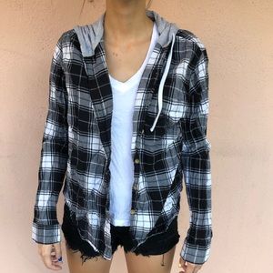 Forever 21 Flannel Hoodie